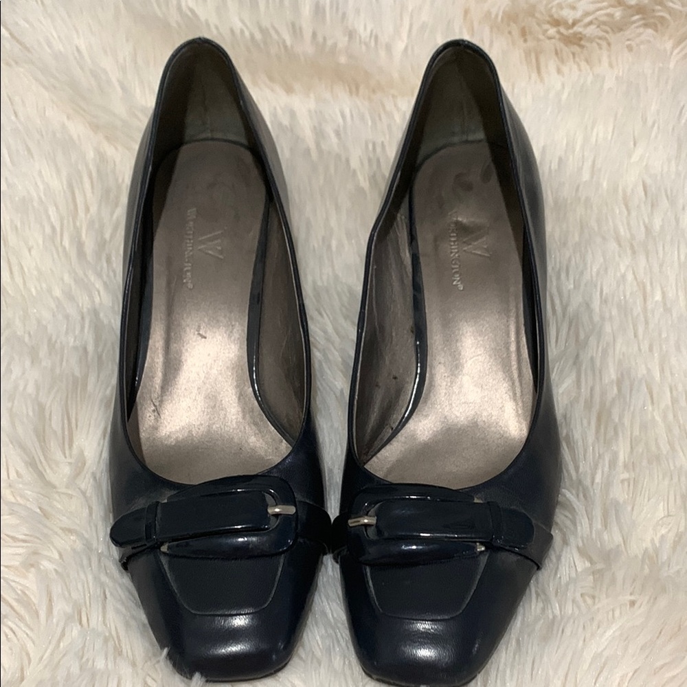 Worthington Blue Heels with Decorative Toe Detail